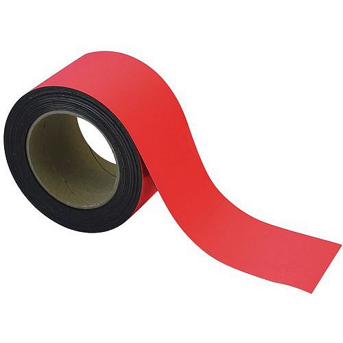 Magnetická páska na regály Manutan Expert, 10 m, červená, šířka 70 mm