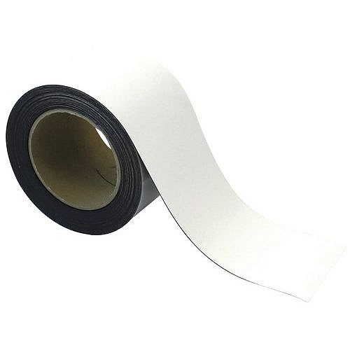 Magnetická páska na regály Manutan Expert, 10 m, bílá, šířka 80 mm