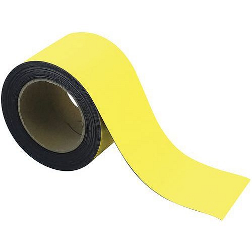 Magnetická páska na regály Manutan Expert, 10 m, žlutá, šířka 80 mm