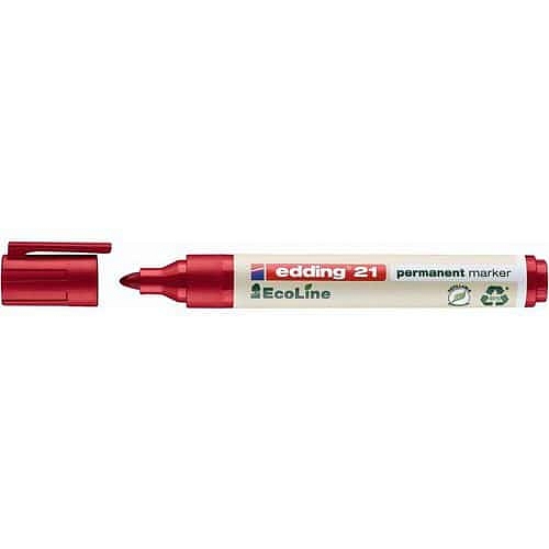 Permanentní popisovač edding EcoLine 21, červený