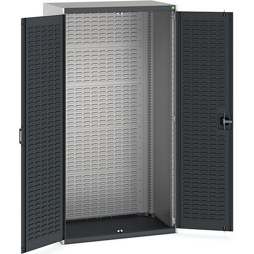 Dílenské skříně s perfo panely pro držáky na boxy/boxy, 200 x 105 x 65 cm, šedá-antracit