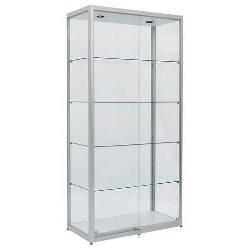 Skleněná produktová vitrína Deka s osvětlením, 100 x 50 x 200 cm