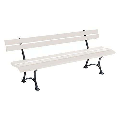 Parková lavička Style s opěradlem, bílá
