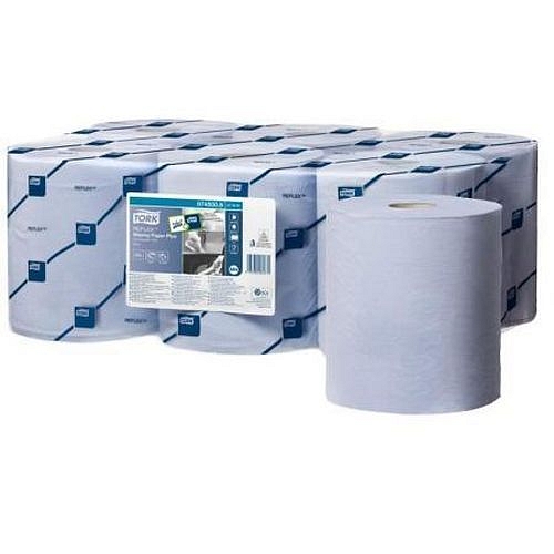 Papírové ručníky v roli Tork Reflex Plus 2vrstvy, modré, 6ks