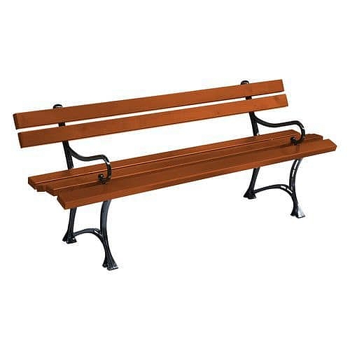 Parková lavička Beauty s opěradlem a područkami, teak