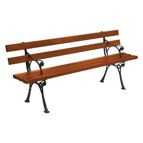 Parková lavička Oriental s opěradlem a područkami, teak