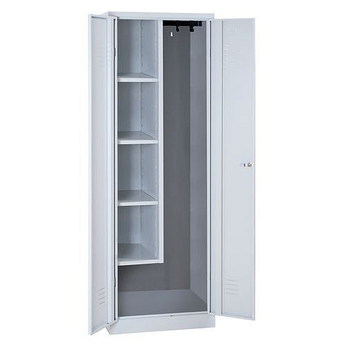 Kovová úklidová skříň, 4 police, 180 x 60 x 50 cm - Manutan Expert