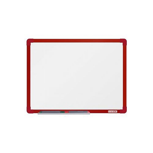 Bílá magnetická tabule boardOK, 60 x 45 cm, červená