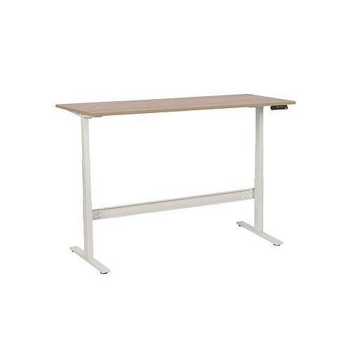 Výškově nastavitelný kancelářský stůl Manutan Expert, 180 x 80 x 62,5 - 127,5 cm, rovné provedení, ABS 2 mm, dub