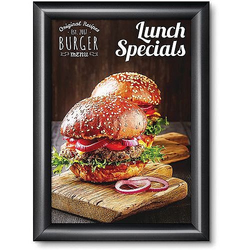 Rám na plakáty P25, ostré rohy, černý, A2