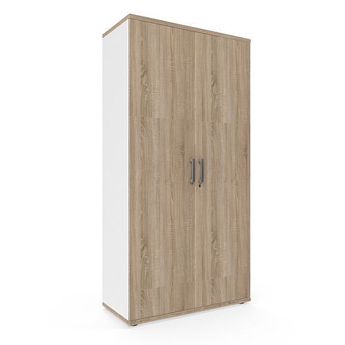 Vysoká skříň Viva, 179 x 90 x 42 cm, s dvířky, dub sonoma/bílá
