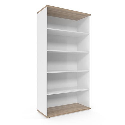 Vysoká skříň Viva, 179 x 90 x 42 cm, otevřená, dub sonoma/bílá