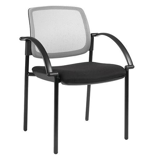 Konferenční židle Manutan Expert Ritz s područkami, sada 2 kusů, černá/světle šedá