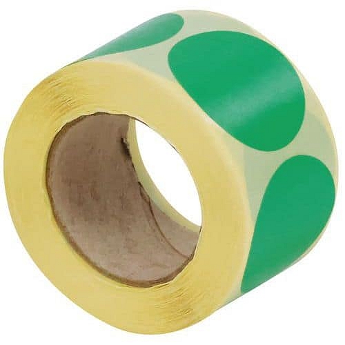 Samolepicí značkovací kolečka Manutan Expert, zelená, průměr 40 mm, 500 ks na roli