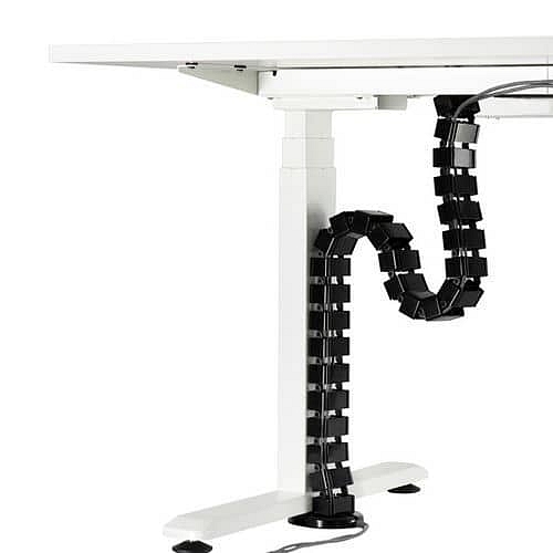 Organizér kabelů Powerton, pro výškově nastavitelné stoly, černá, 1,3 mm