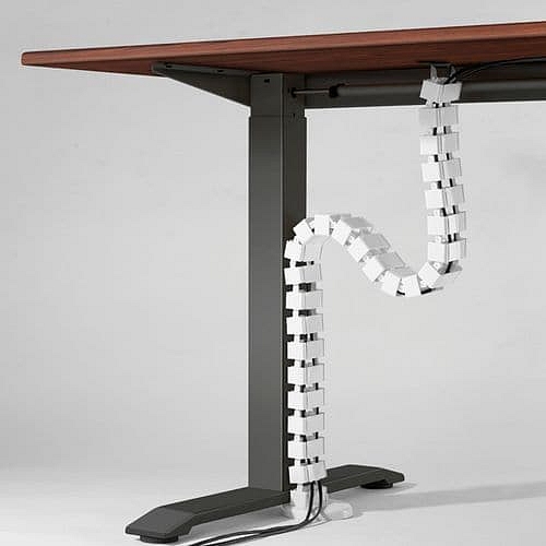Organizér kabelů Powerton, pro výškově nastavitelné stoly, bílá, 1,3 mm