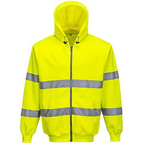 Reflexní mikina Hi-Vis na zip s kapucí, žlutá, vel. 3XL