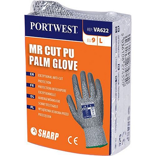 Rukavice MR Cut PU pro výdejní automat, šedá, vel. L