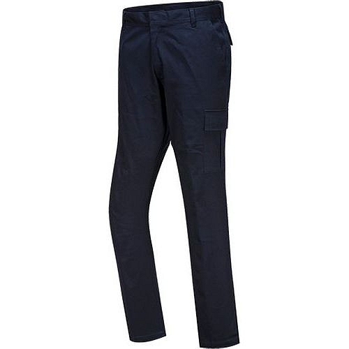 Kalhoty Stretch Slim Combat, tmavě modrá, zkrácené, vel. 32