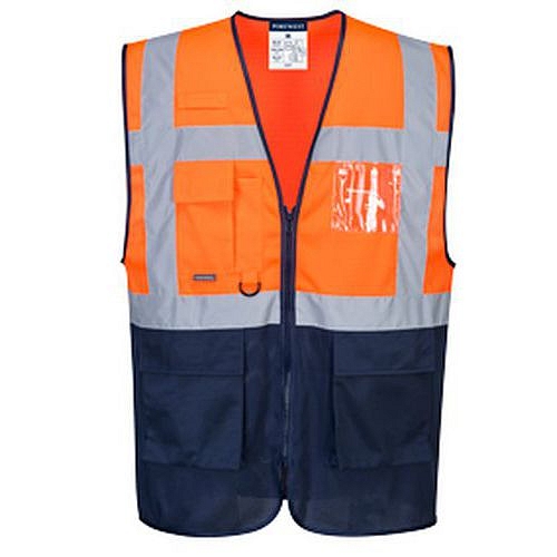 Reflexní vesta Two Tone MeshAir Hi-Vis, oranžová/modrá, vel. M
