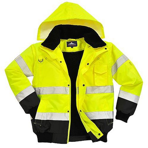 Reflexní nepromokavá bunda Bomber Contrast Hi-Vis, žlutá/černá, vel. XL