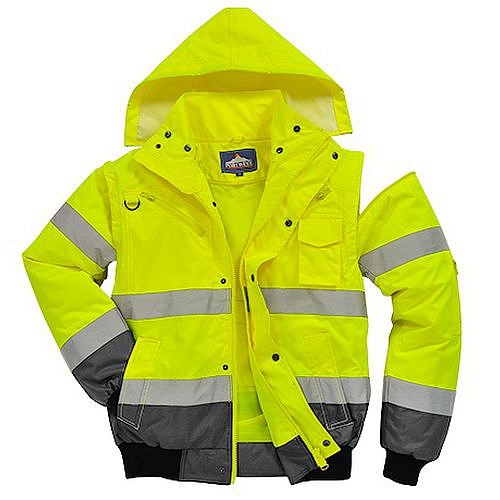 Reflexní nepromokavá bunda Bomber Contrast Hi-Vis, žlutá/šedá, vel. L