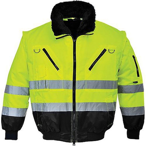 Reflexní nepromokavá bunda Hi-Vis 3v1, žlutá/černá, vel. L