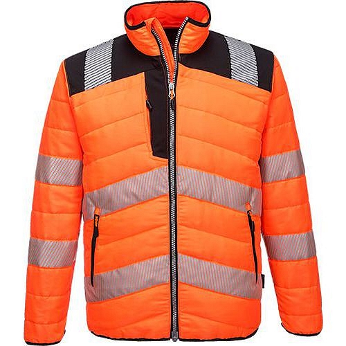 Reflexní zateplená bunda PW3 Hi-Vis Baffle, oranžová/černá, vel. 4XL