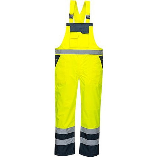 Reflexní kalhoty Water Hi-Vis s laclem, modré/žluté, vel. S