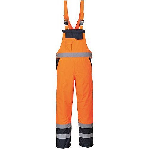 Reflexní kalhoty Beno Hi-Vis s laclem, oranžové, vel. XXL