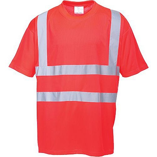 Reflexní tričko s krátkým rukávem Plus Hi-Vis, červené, vel. S