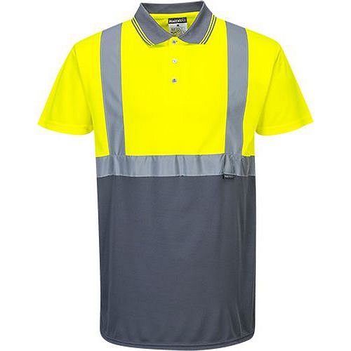 Reflexní polokošile s krátkým rukávem Two-Tone Hi-Vis, žlutá/šedá, vel. L