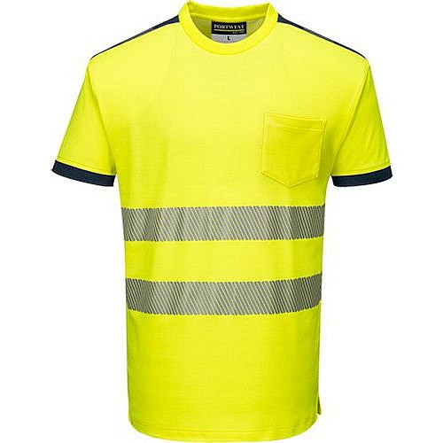 Reflexní tričko s krátkým rukávem PW3 Hi-Vis, žluté/modré, vel. 3XL