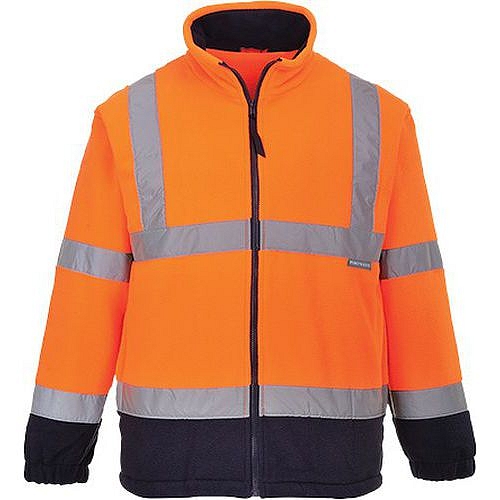 Reflexní fleecová bunda Hi-Vis, oranžová/modrá, vel. S
