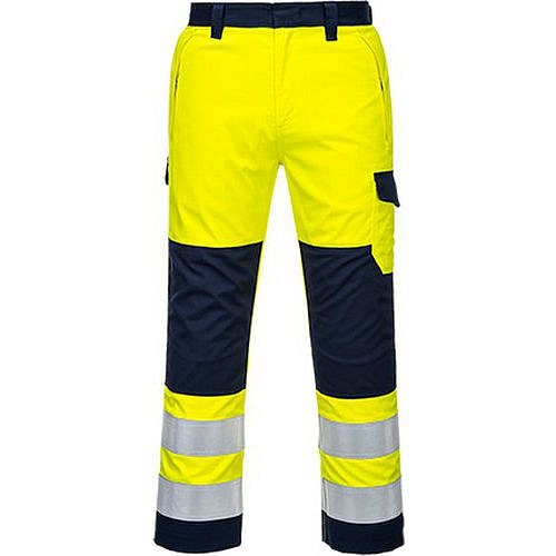 Kalhoty Hi-Vis Modaflame, modrá/žlutá, zkrácené, vel. XXL