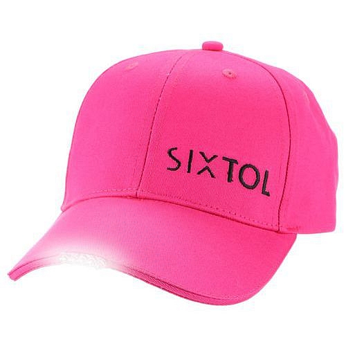 Kšiltovka s LED světlem B-CAP 25lm, nabíjecí, USB, univerzální velikost, růžová SIXTOL