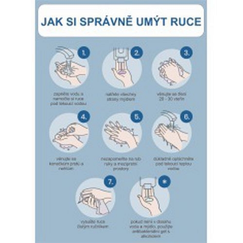 Jak si správně umýt ruce, samolepka, 420 x 297 x 0,1 mm, A3