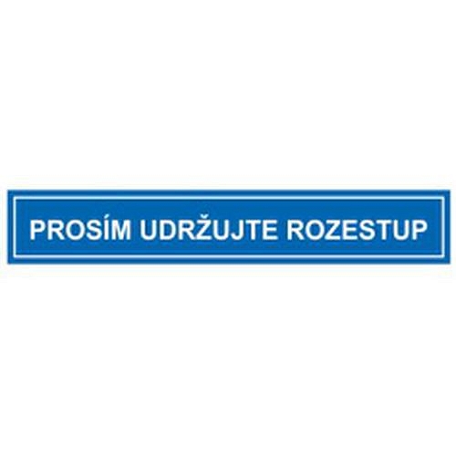 Prosím udržujte rozestup, podlahová páska, 100 x 600 x 0,3 mm, modrá