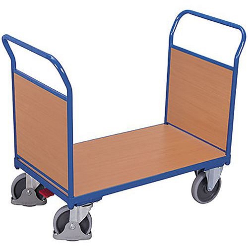 Plošinový vozík se dvěma madly s plnou výplní, do 500 kg, 101,5 x 119 x 60 cm, modrý