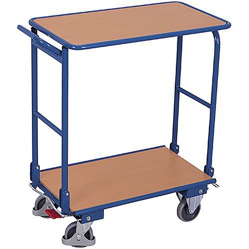 Skládací policový vozík, 2 police, 89 x 45 x 97 cm, modrý