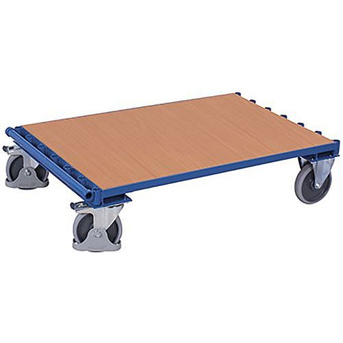 Vozík na deskový materiál, 120 x 80 cm, termoplastická kola, modrý