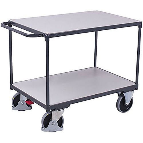 Policový vozík ESD, 2 police, do 400 kg, 104 x 50 x 88 cm