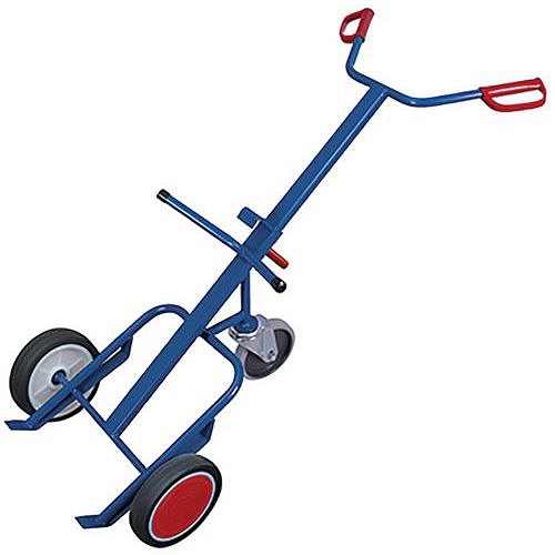 Rudl RU203 na sudy s opěrným kolem, do 250 kg, s plnými koly, modrý