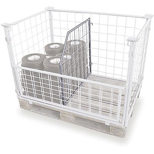 Mezistěna k paletovým nástavcům se zkosenou stranou, pletivová, pozink, 95 x 100/50 cm