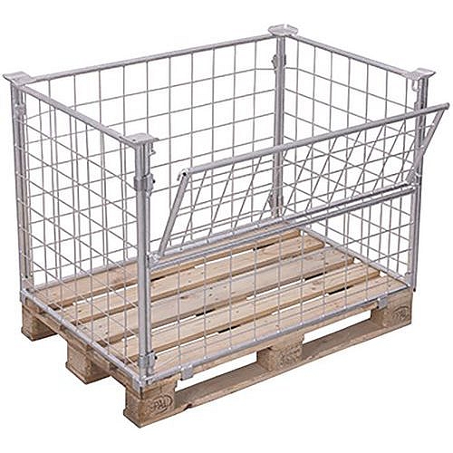 Paletový nástavec se sklopnou stěnou typ 64, pletivový, pozink, 160 x 120 x 80 cm