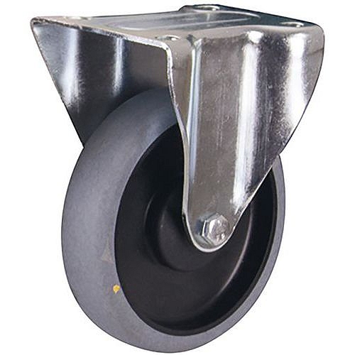 Termoplastické pojezdové kolo s přírubou ESD, 125 x 40 mm, kuličkové ložisko, pevné