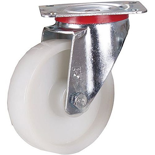 Polyamidové pojezdové kolo s přírubou, 150 x 40 mm, kuličkové ložisko, otočné