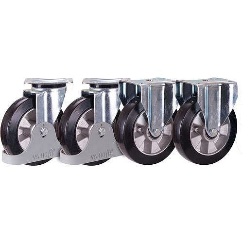 Příplatková výbava - Sada 2 pevných a 2 otočných kol, pryžová, 200 x 50 mm