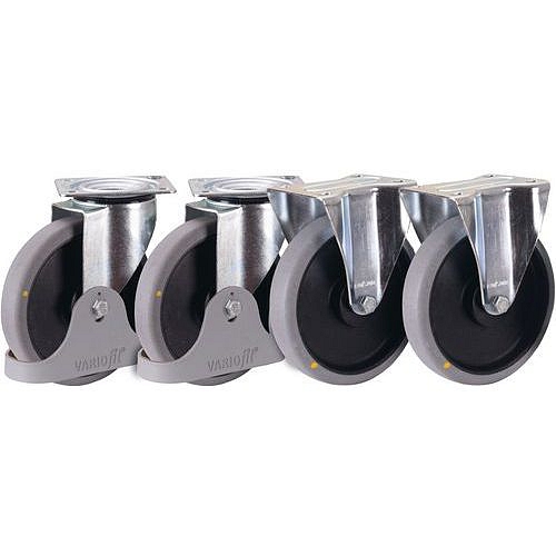 Příplatková výbava - Sada 2 pevných a 2 otočných kol, termoplastická ESD, 160 x 40 mm