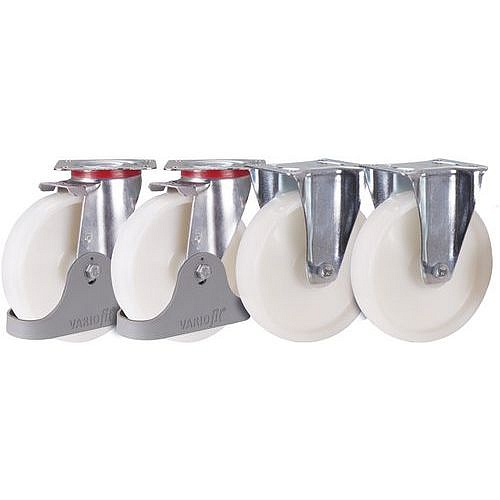 Příplatková výbava - Sada 2 pevných a 2 otočných kol, polyamidová, 125 x 38 mm